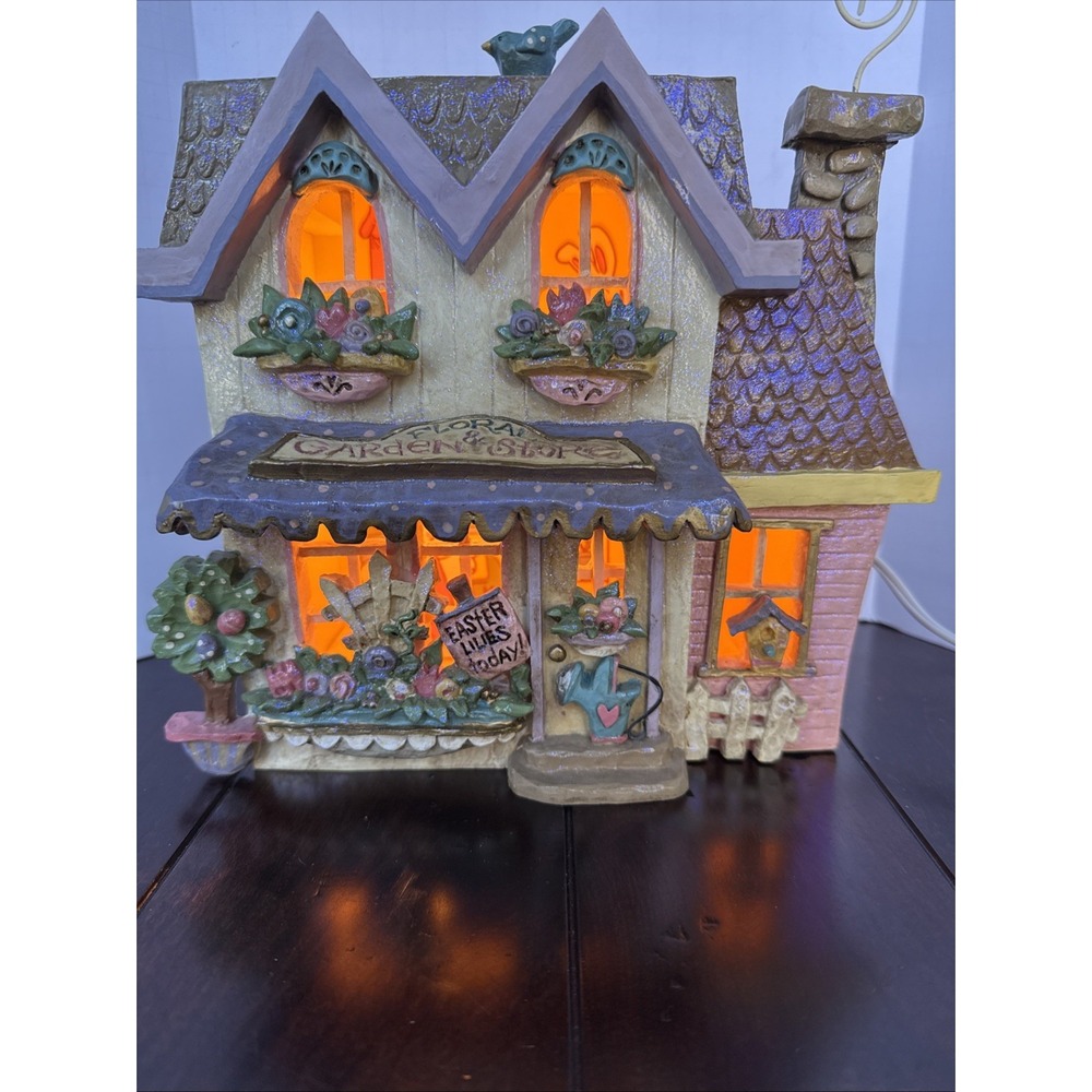Kurt‎ Adler Spring Floral Garden Store Easter Lighted House Home Decor READ - Picture 3 of 16